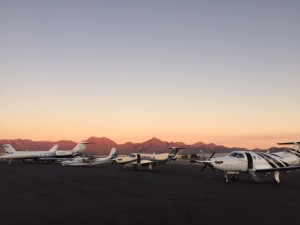Even airplanes don't want to miss the Scottsdale sunsets.